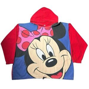 Vintage 90s Minnie Mouse Disney Big Face Lightweight Hoodie